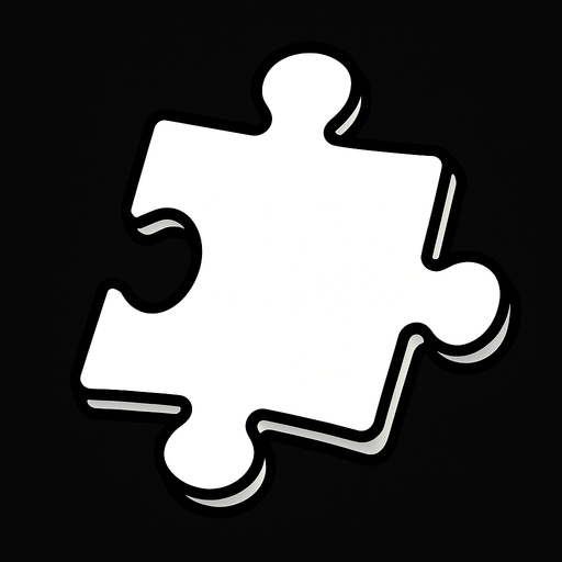 While puzzle piece.
In-Game asset.  2d.  High contrast.  No shadows