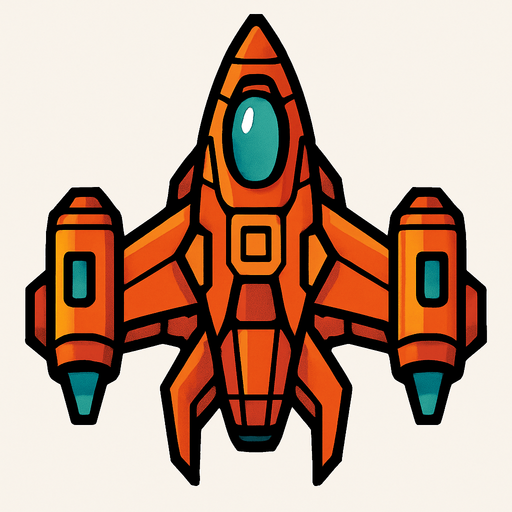 Space ship.
In-Game asset.  2d.  High contrast.  No shadows