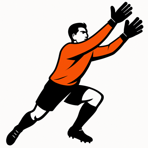 GOALKEEPER.
In-Game asset.  2d.  High contrast.  No shadows NO BALL