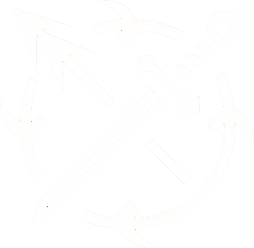 A arrow and sword splitting into a double arrow and double sword signifying a extra shot/sword..
Single Game Texture.  In-Game asset.  2d.  Blank background.  High contrast.  No shadows