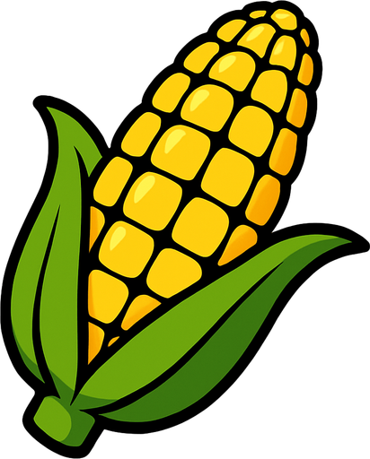 corn with toon style.
In-Game asset.  2d.  High contrast.  No shadows
