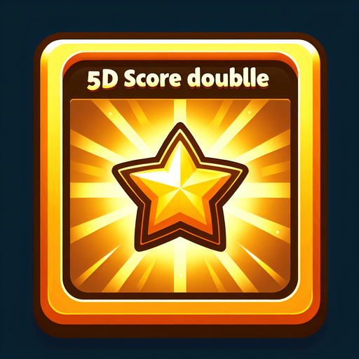 PowerUpDouble ⭐	Golden glow tile	Score x2 for 5 sec.
Single Game Texture.  In-Game asset.  2d.  Blank background.  High contrast.  No shadows