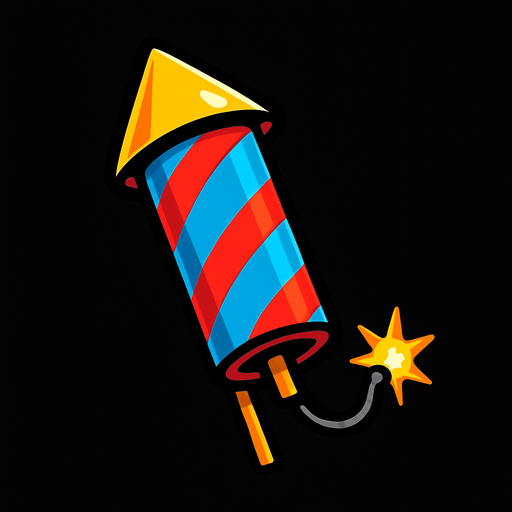 firework.
In-Game asset.  2d.  High contrast.  No shadows
