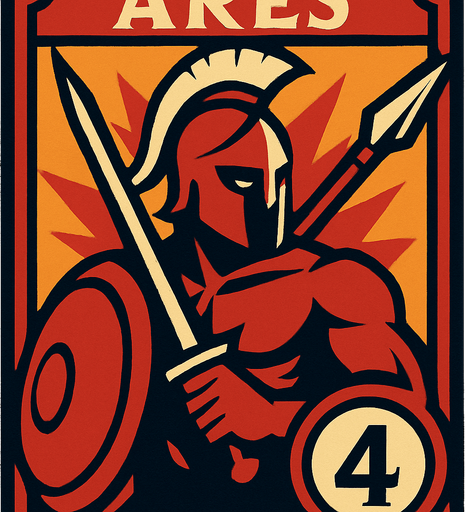 ares god card.
In-Game asset.  2d.  High contrast.  No shadows