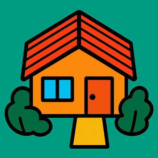 ev ama kuş bakışı.
In-Game asset.  2d.  High contrast.  No shadows