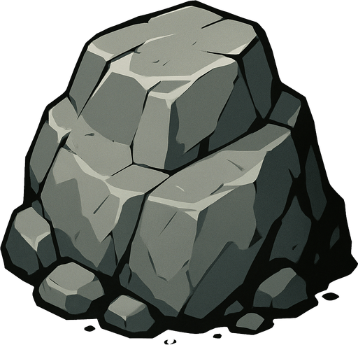 big rock.
In-Game asset.  2d.  High contrast.  No shadows