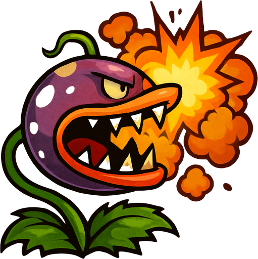 Piraña explosiva del plantas vs zombies.
In-Game asset.  2d.  High contrast
