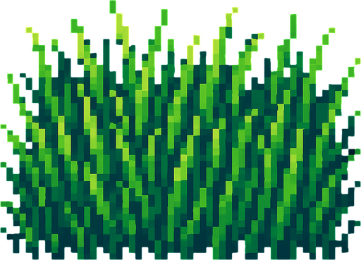 césped de pixeles.
In-Game asset.  2d.  High contrast.  No shadows
