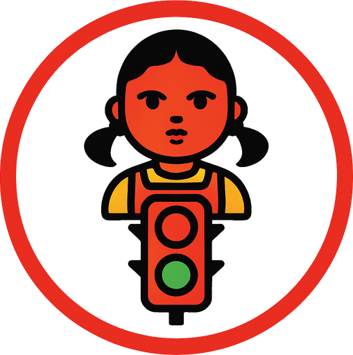 Logo red light green light.
In-Game asset.  2d.  High contrast.  No shadows
