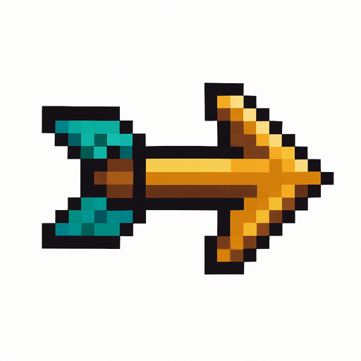 arrow pixel art.
In-Game asset.  2d.  High contrast.  No shadows