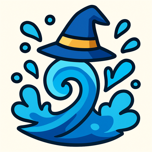 Poder de água estilo Mago inspirado em pokémon e Digimon.
In-Game asset.  2d.  High contrast.  No shadows
