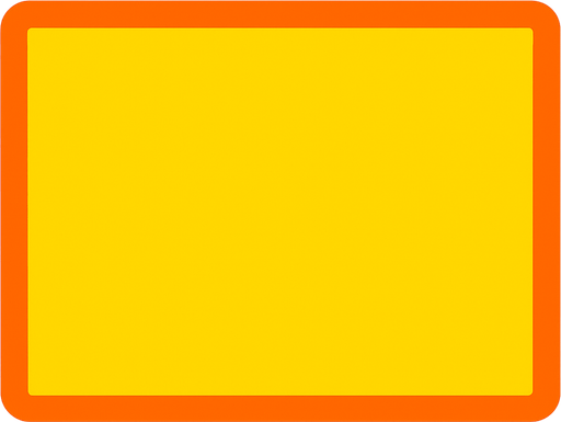 Hace un rectángulo amarillo con un borde naranja una.
In-Game asset.  2d.  High contrast.  No shadows