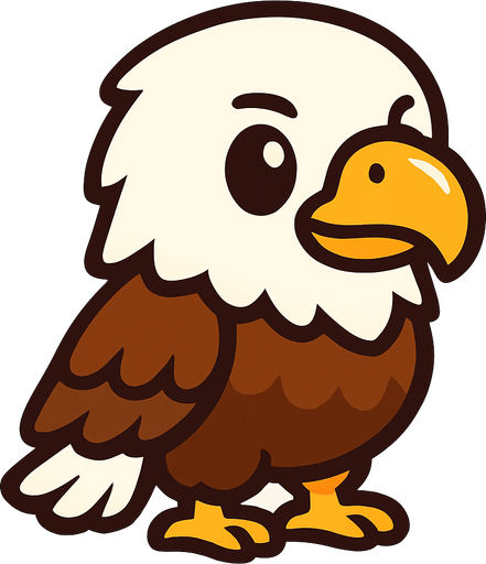 cute eagle.
In-Game asset.  2d.  High contrast.  No shadows