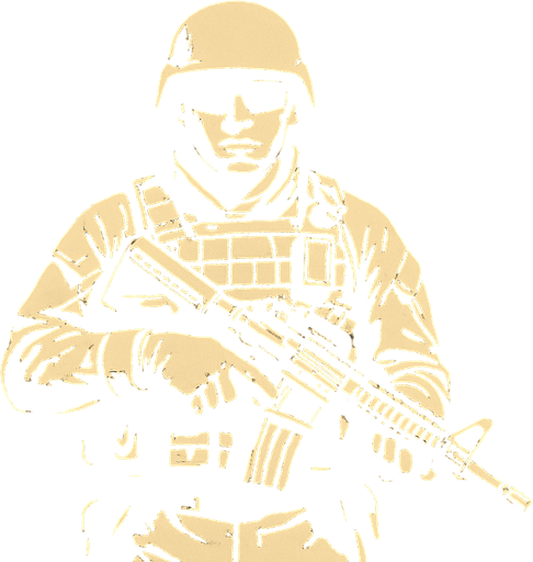 real human soldier.
In-Game asset.  2d.  High contrast.  No shadows