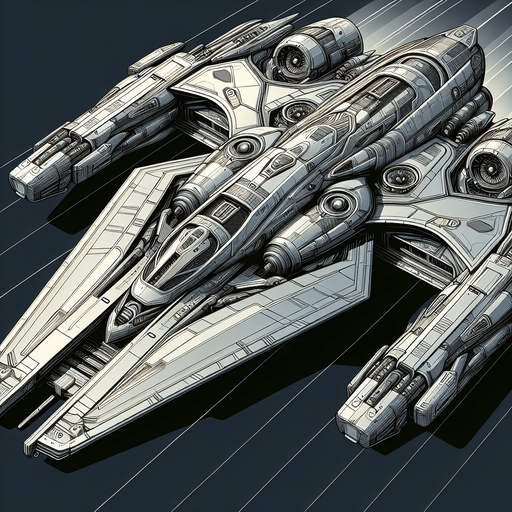 Spaceship.
Single Game Texture.  In-Game asset.  2d.  Blank background.  High contrast.  No shadows