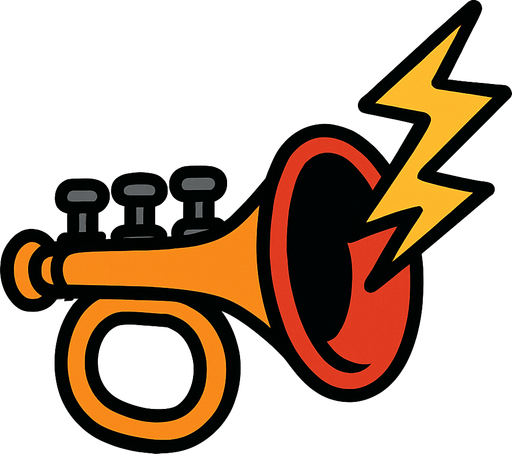 Trompeta de choque.
In-Game asset.  2d.  High contrast.  No shadows