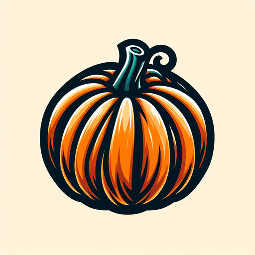 stylized orange pumpkin.
Single Game Texture. In-Game asset. 2d. Blank background. High contrast. No shadows.