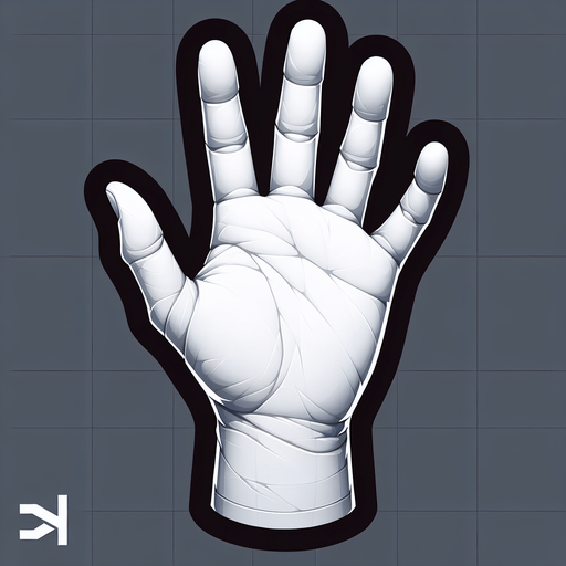 Рука белая. Иконка.
Single Game Texture.  In-Game asset.  2d.  Blank background.  High contrast.  No shadows