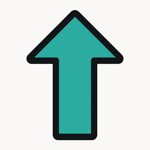 Up arrow.
In-Game asset.  2d.  High contrast.  No shadows