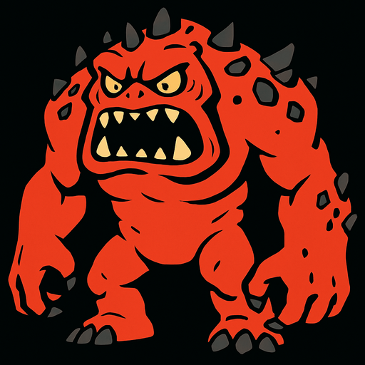 giand mosnter.
In-Game asset.  2d.  High contrast.  No shadows