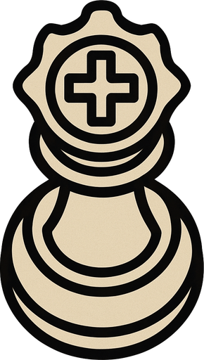 Chess White king view from top.
In-Game asset.  2d.  High contrast.  No shadows