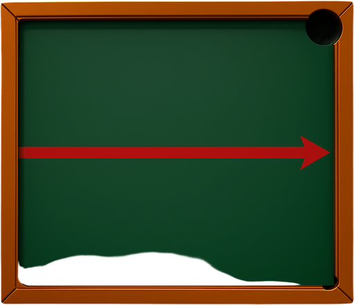 Change the center bumper on the table into a red line that’s painted on the table, like a casino table, that ends in an arrow on the right hand side. At the end of the arrow put a pocket on the side railing like a pool table.