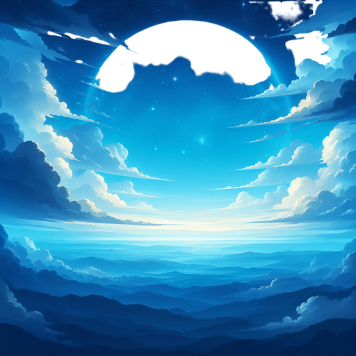a beautiful blue sky background single game texture.
Single Game Texture.  In-Game asset.  2d.  Blank background.  High contrast.  No shadows