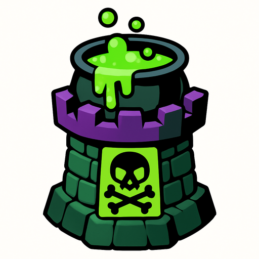 poisonTowerAsset.
In-Game asset.  2d.  High contrast.  No shadows