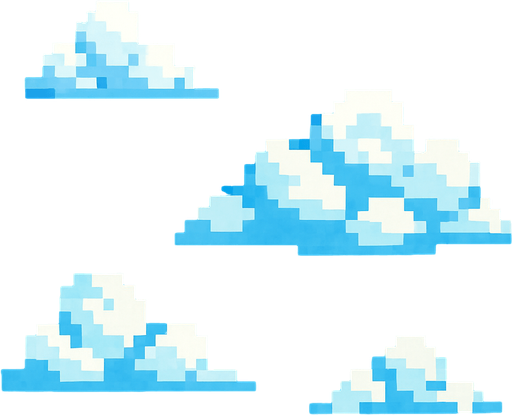 background pixel art cielo azul.
In-Game asset.  2d.  High contrast.  No shadows