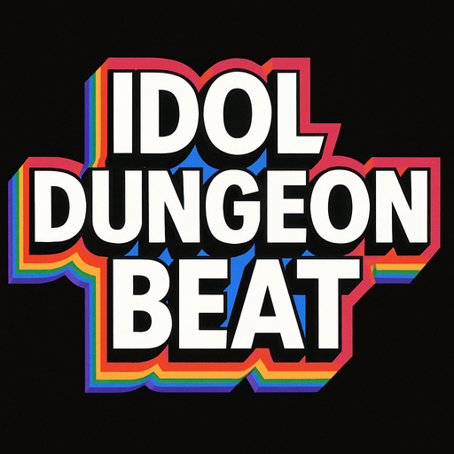 Letras de color blanco, que digan "IDOL DUNGEON BEAT", que tengan un WordArt animado. En alta resolución para poner en una imagen 100 X 150
In-Game asset.  2d.  High contrast.  No shadows