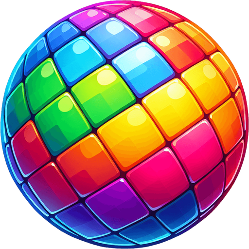 Rainbow ball.
Single Game Texture. In-Game asset. 2d. Blank background. High contrast. No shadows.