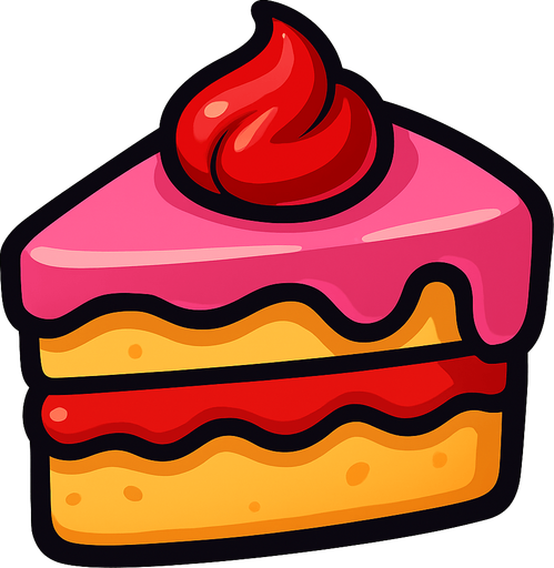 cake.
In-Game asset.  2d.  High contrast.  No shadows