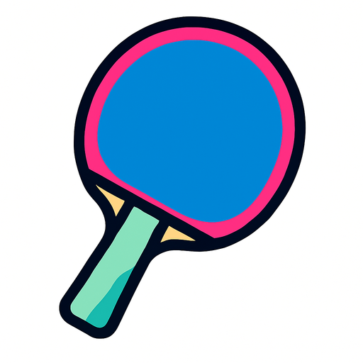 Raquette de ping pong ia.
In-Game asset.  2d.  High contrast.  No shadows