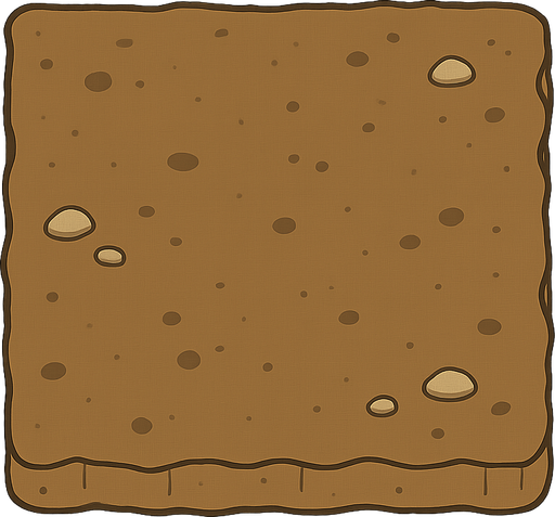 dirt. No background. Transparent background. Blank background. No shadows. 2d. In-Game asset. flat