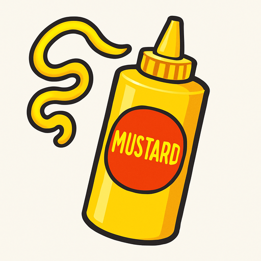 squirt mustard.
In-Game asset.  2d.  High contrast.  No shadows