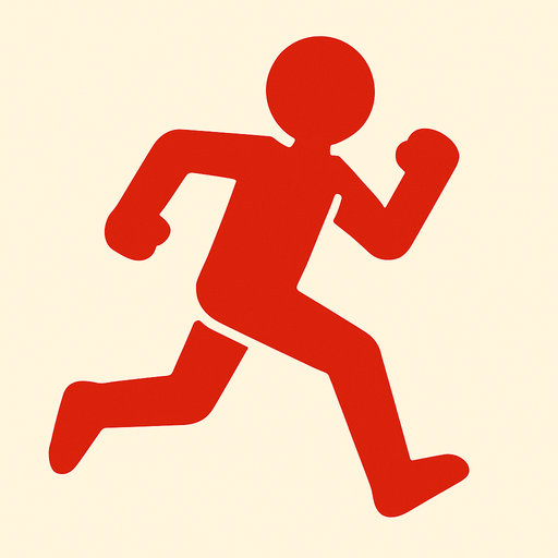 red runner running.
In-Game asset.  2d.  High contrast.  No shadows