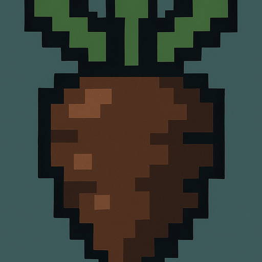 Choco but all parts of the carrot are visible and only the carrot is painted brown