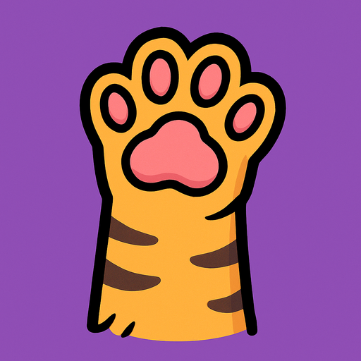 patita de gato.
In-Game asset.  2d.  High contrast.  No shadows
