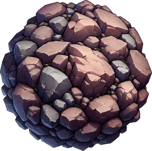 Rocks.
Single Game Texture. In-Game asset. 2d. Blank background. High contrast. No shadows.