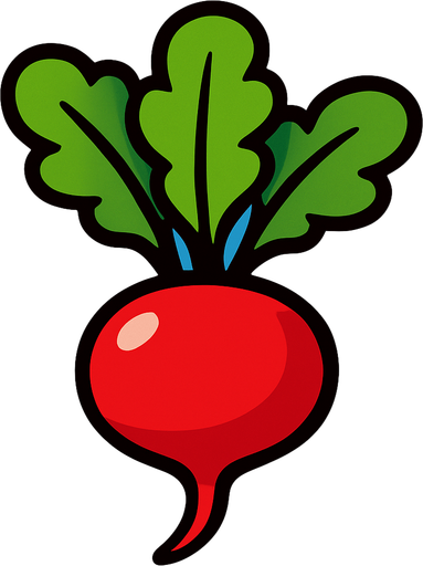 Radis.
In-Game asset.  2d.  High contrast.  No shadows