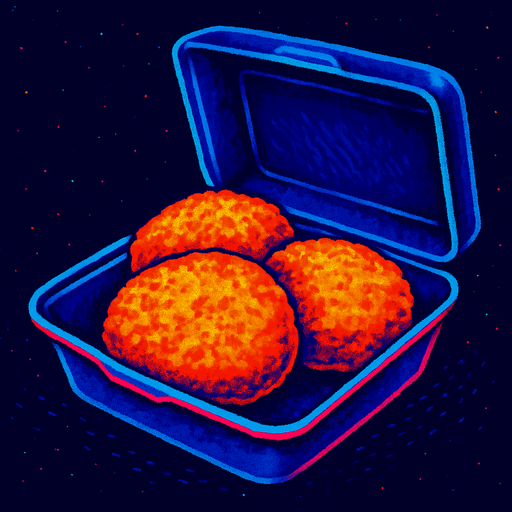Fish cakes in a to go box.