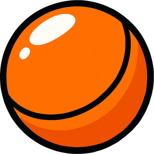 orangeBall.
In-Game asset.  2d.  High contrast.  No shadows