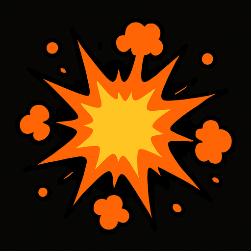 Explosión efecto.
In-Game asset.  2d.  High contrast.  No shadows