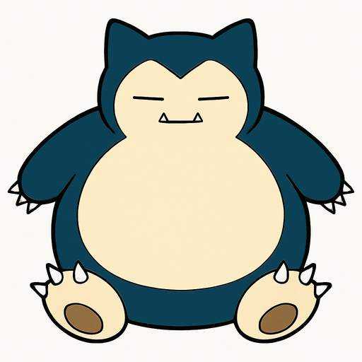 Snorlax, visto desde arriba.
In-Game asset.  2d.  High contrast.  No shadows