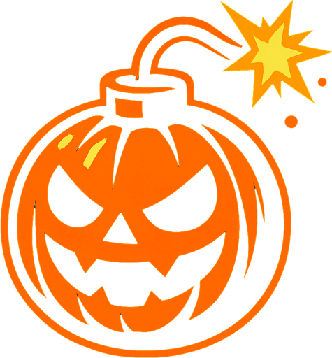 pumkin bomb.
In-Game asset.  2d.  High contrast.  No shadows