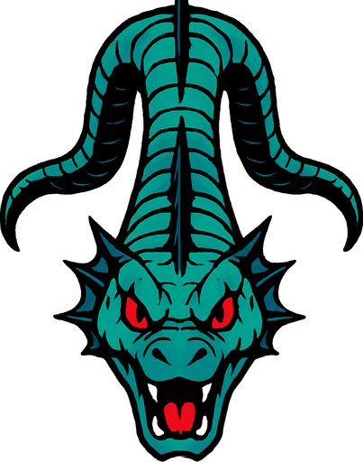 Serpiente marina vista desde arriba que viene de frente.
In-Game asset.  2d.  High contrast.  No shadows