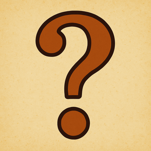 Question mark professor Layton game style.
In-Game asset.  2d.  High contrast.  No shadows