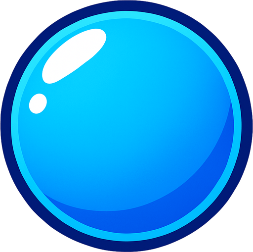 Blue bubble.
In-Game asset.  2d.  High contrast.  No shadows