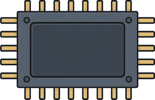 It's like back of a chip display. No background. Transparent background. Blank background. No shadows. 2d. In-Game asset. flat