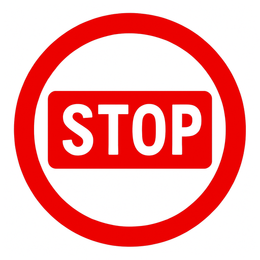 dur işareti.
In-Game asset.  2d.  High contrast.  No shadows